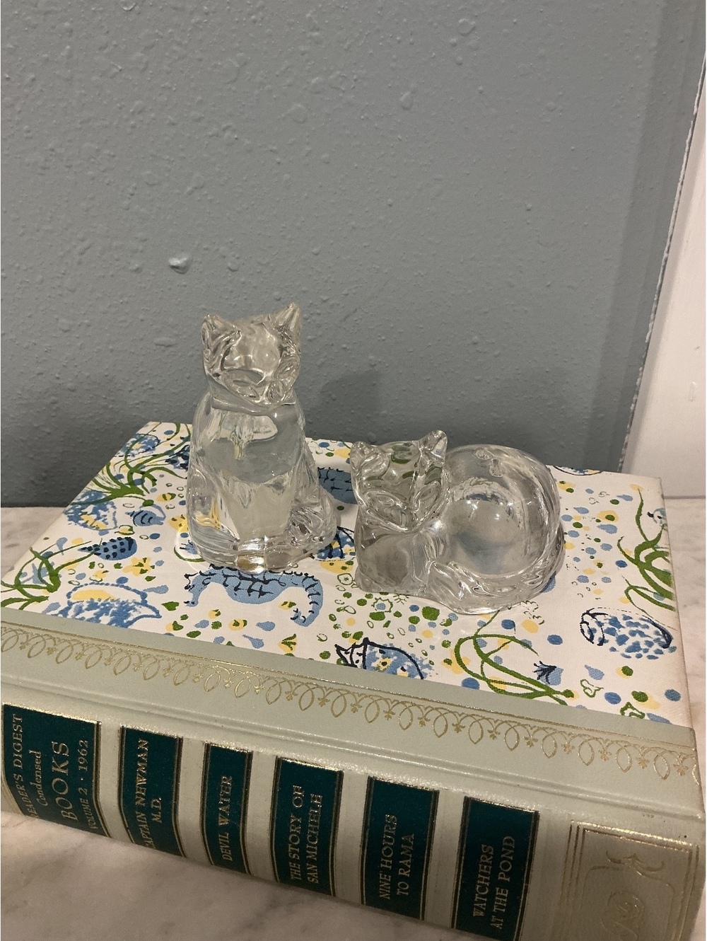 Vintage Lenox Crystal Cat Salt and Pepper Shakers